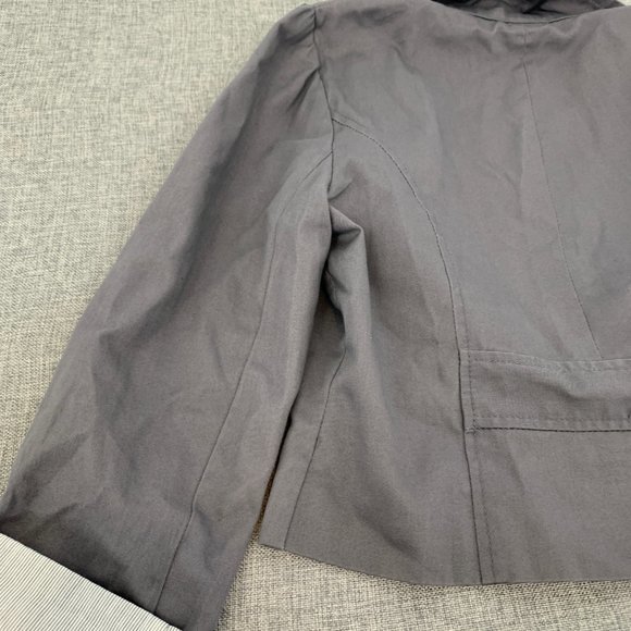 Ali & Kris Gray Jacket Medium Cuffed Long Sleeves Collared Cotton Button Detail - Picture 13 of 14